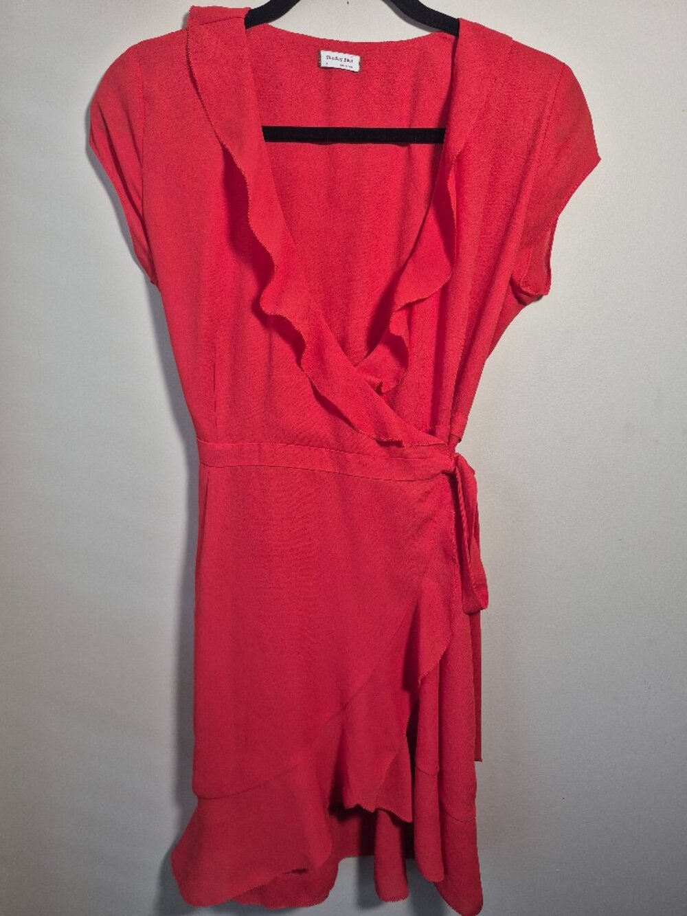 Sunday Best Aritzia Coral Ruffle Wrap Dress Size 0
